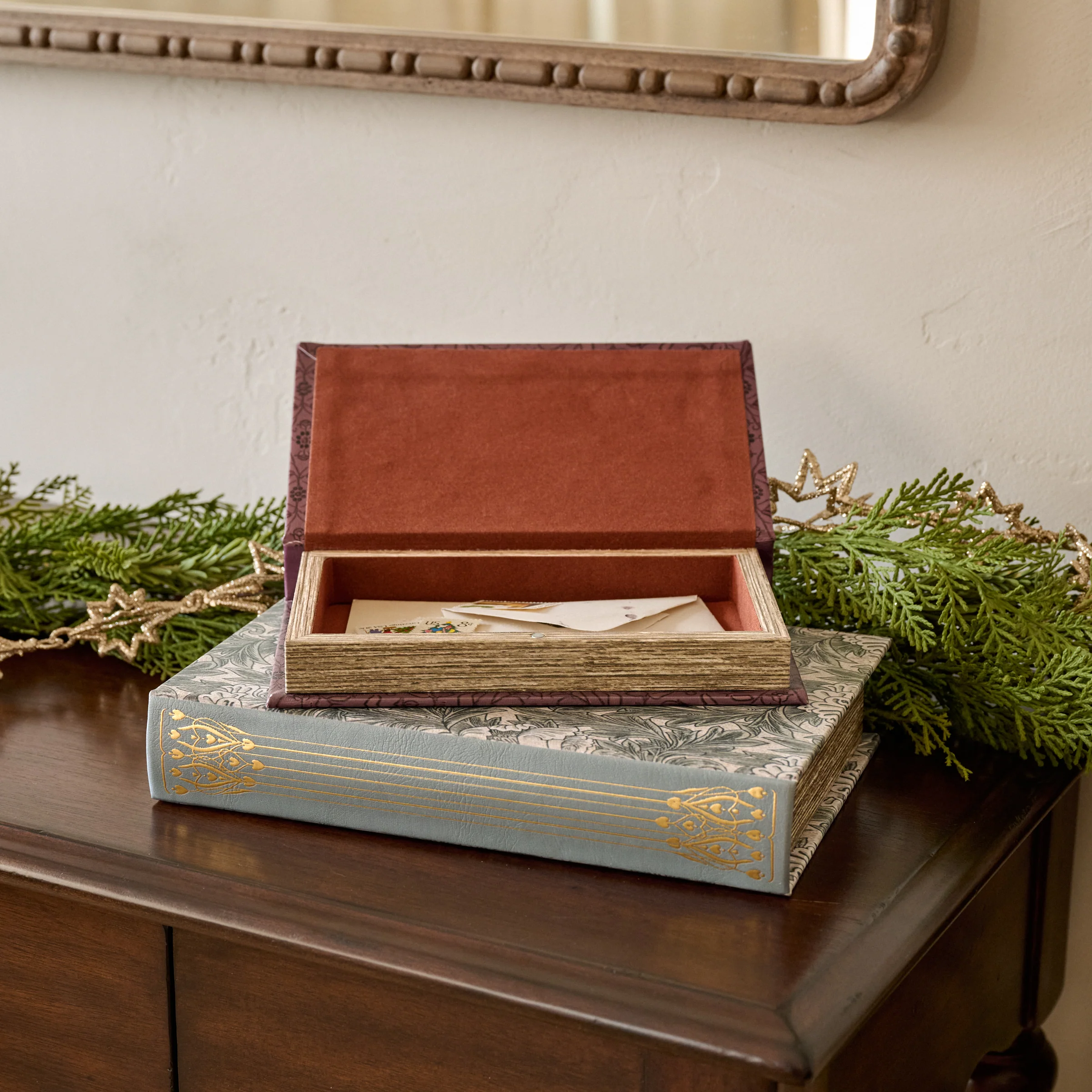 Vintage-Inspired Handcrafted Book Box - Magnolia